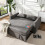 Living And Home 5ft Convertible Sofa Bed Grey Lounger 2