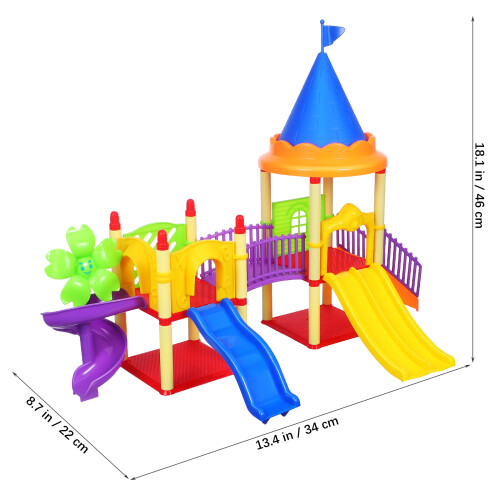Miniature Doll House Decor Small Slide Playground Accessory For Play 2