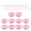 10 Cristal Barro Plástico con 10 Cucharas Rosa 4