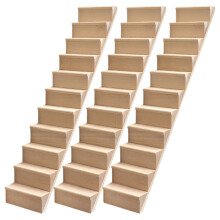 3 Unidades Escaleras Miniatura 1:12 Madera Sin Pintar Preensambladas