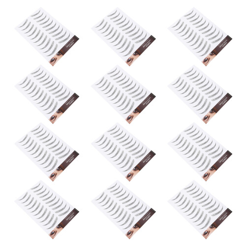 12 Sheets Eyebrow Tattoo Transfer Stickers Shaping Tool