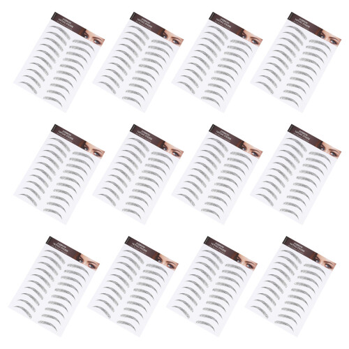 12 Sheets Eyebrow Tattoo Transfer Stickers Shaping Tool 2