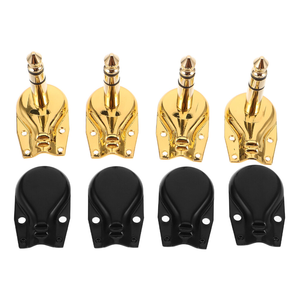 4Pcs Audio Speaker Plug: 6.35Mm 1/4 Inch Stereo Adapter Pancake Style 3551579263497