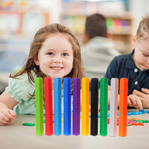 100Pcs Plastic Counting Blocks For Kids Math Learning Educational Toy 2