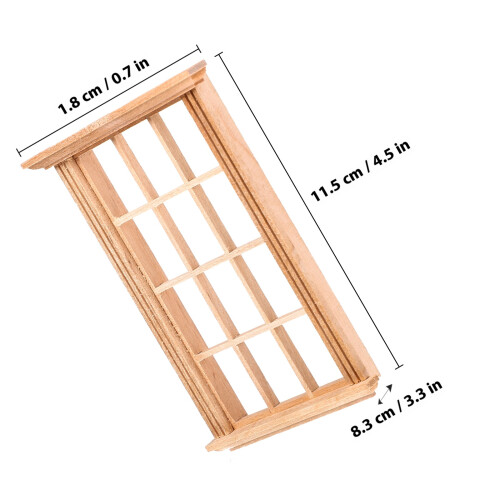 2Pcs Mini Doll House Window Model 1/12 Simulated Twelve Lattice Frame 1
