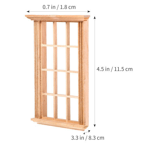 2Pcs Mini Doll House Window Model 1/12 Simulated Twelve Lattice Frame 2