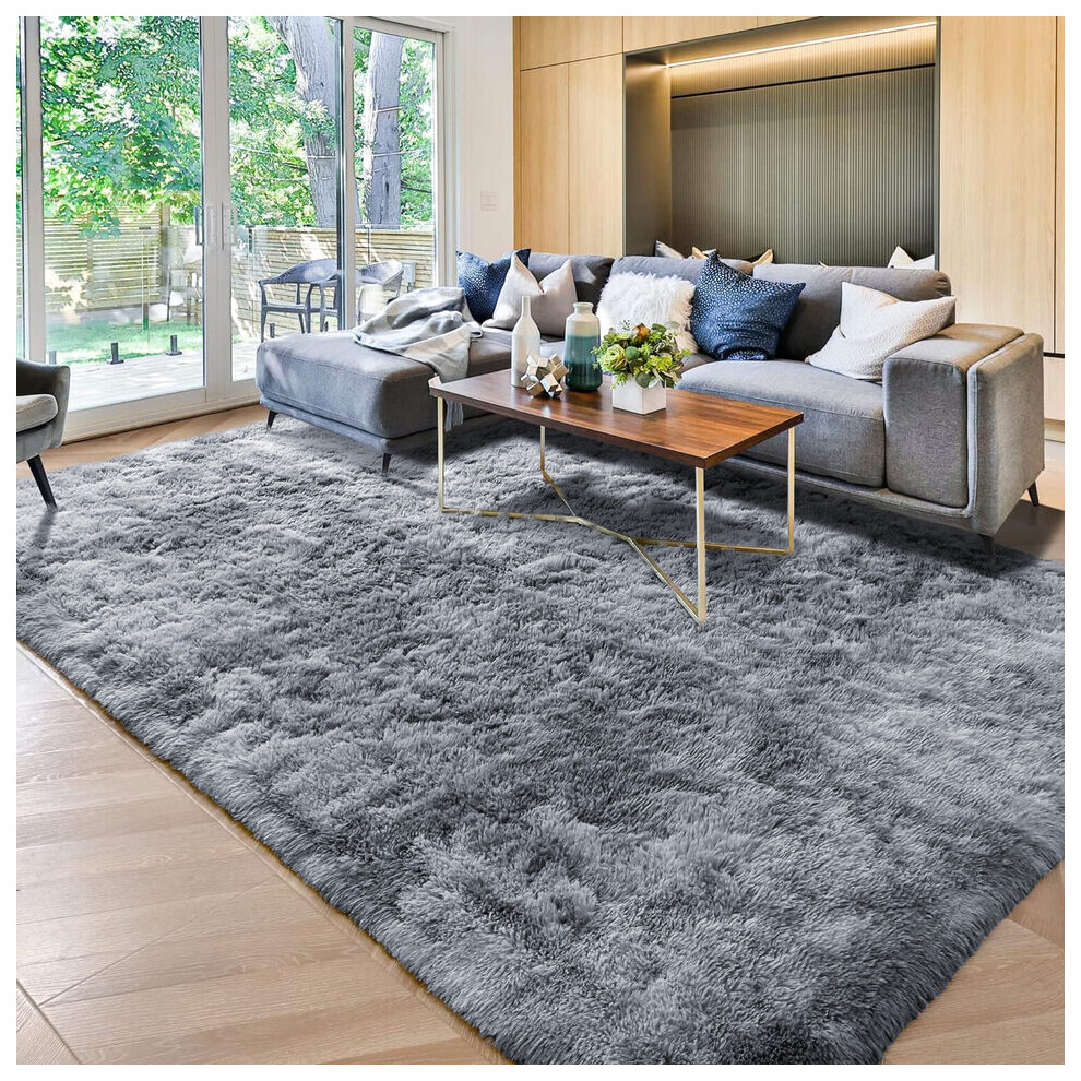 Moonlight Bedding Limited (, 200Cm X 290Cm (6Ft 8" X 9Ft 7")) Non Slip Rugs Shaggy Fluffy Rugs Runners & Bath Door Mats Grey