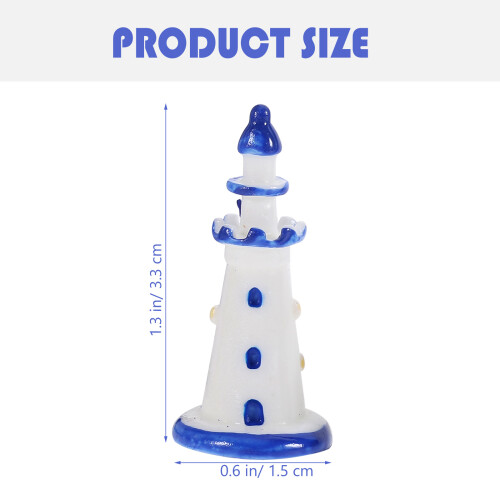 10Pcs Mini Resin Lighthouse Model DIY Dollhouse Accessories 2