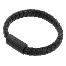 20Cm Usb Type C Data Cable Braided Wristband Charging Cable Black