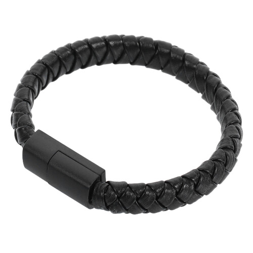 20Cm Usb Type C Data Cable Braided Wristband Charging Cable Black