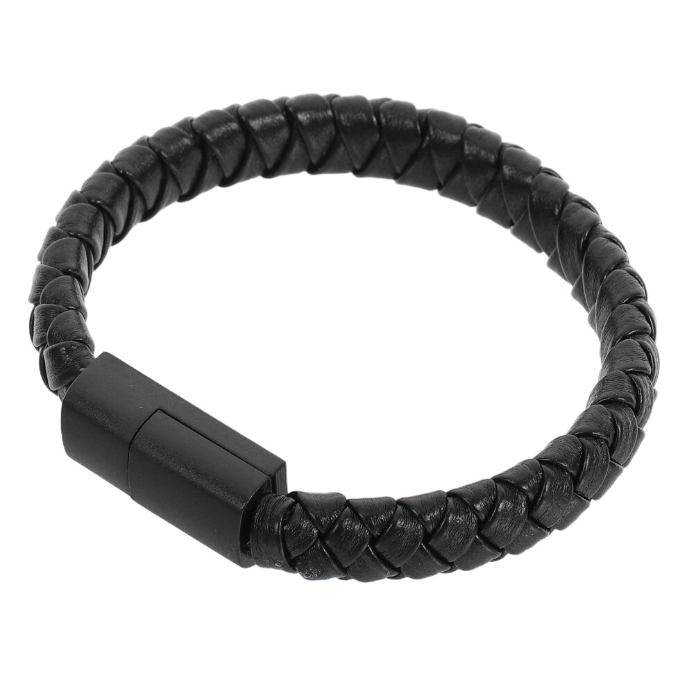 20Cm Usb Type C Data Cable Braided Wristband Charging Cable Black 3551735400377
