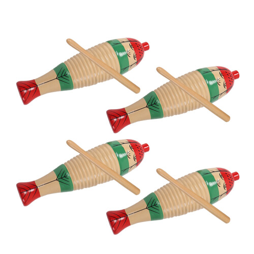 4 Sets Percussion Instruments Wood Abs Block With Rhythm Stick
