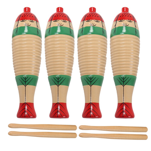 4 Sets Percussion Instruments Wood Abs Block With Rhythm Stick 2