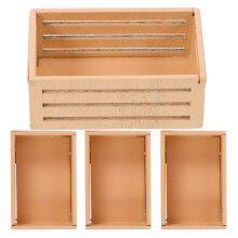 4Pcs Miniature Wooden Bucket Dollhouse Storage Baskets