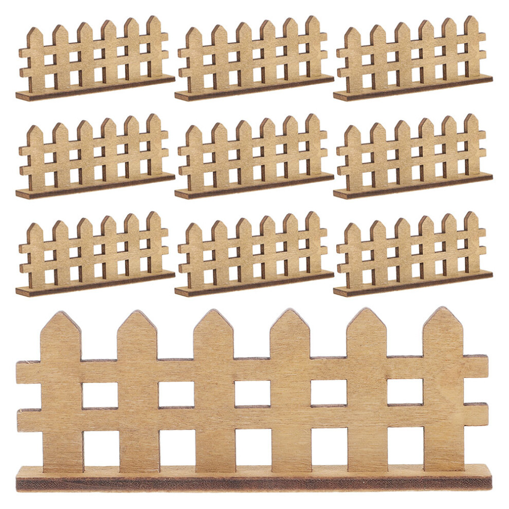 12Pcs Miniature Wood Picket Fence For Dollhouse Fairy Garden Decor 3551579262605