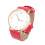 Casual Women'S PU Strap Quartz Wrist Watch Red 8
