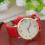 Casual Women'S PU Strap Quartz Wrist Watch Red 6