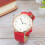 Casual Women'S PU Strap Quartz Wrist Watch Red 7