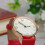 Casual Women'S PU Strap Quartz Wrist Watch Red 3