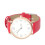 Casual Women'S PU Strap Quartz Wrist Watch Red 5