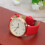 Casual Women'S PU Strap Quartz Wrist Watch Red 11