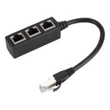 Rj45 Ethernet Cable Adapter 1 Male To 3 Female Lan Network Plug