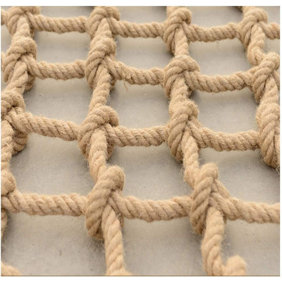 Hemp Rope Net Indoor Outdoor Climbing Net 1X1m Heavy Duty Giant Mesh Netting Jute Hemp Netting Yellow