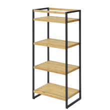 Estante SoBuy STR05-N, 4 prateleiras, bambu e metal