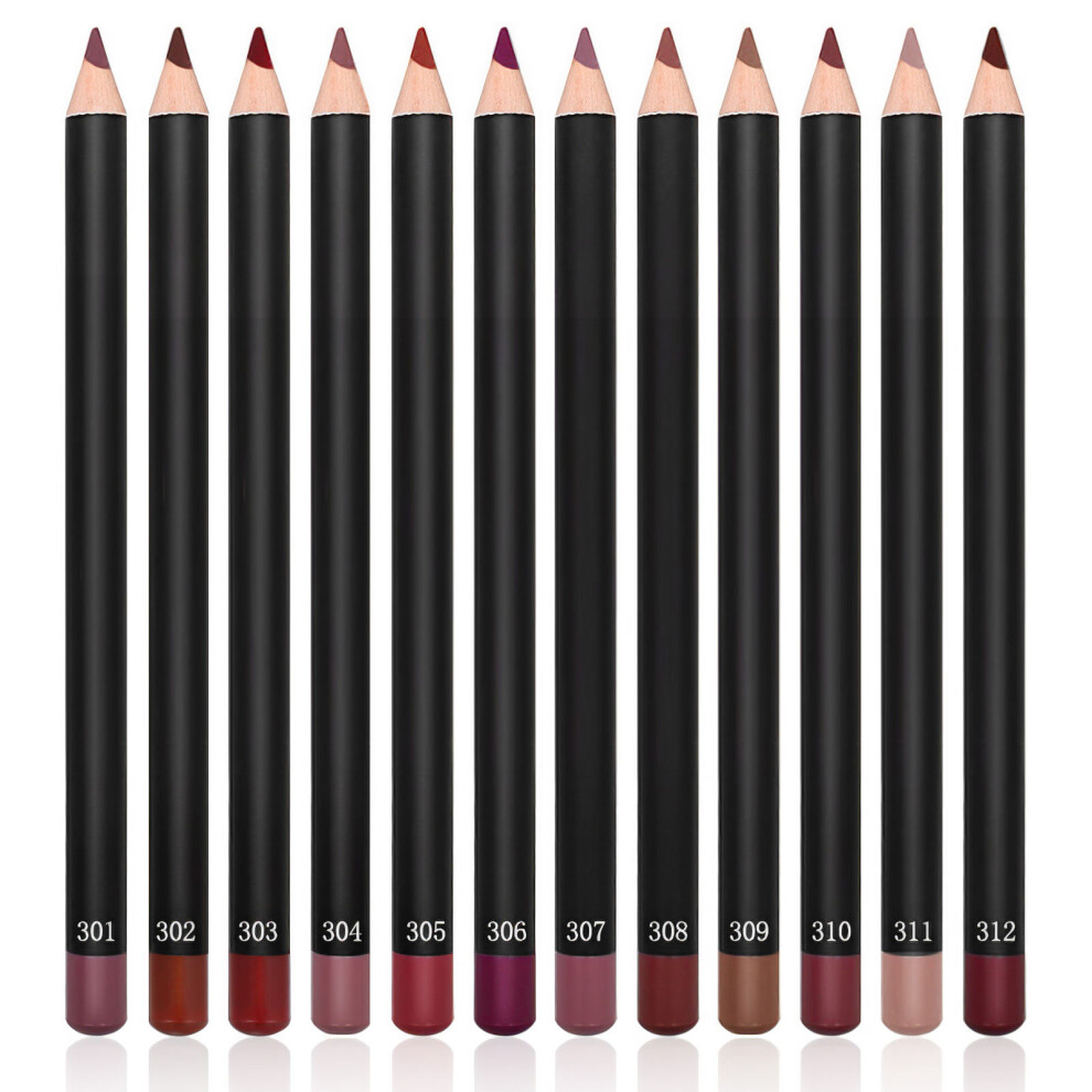 Solustre 12Pcs Waterproof Makeup Lip Liner Set 12 Colors For Women