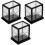 3Pcs Miniature Bakery Case Double Layer Cake Display Cabinet 4