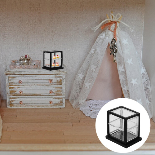 3Pcs Miniature Bakery Case Double Layer Cake Display Cabinet 2