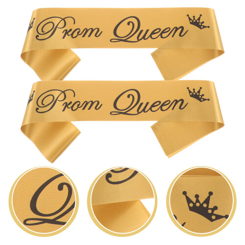 2 Pièces Lettres Dorées Reine Soirée Bretelle Bachelor 2