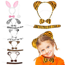 6 Sets Tierohr-Headbands Mit Schleifen Schwänzen Für Cosplay-Party