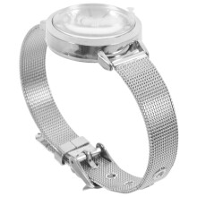 Fashion Women Watch Luxury Mesh Belt Quartz Wristwatch Silver White
