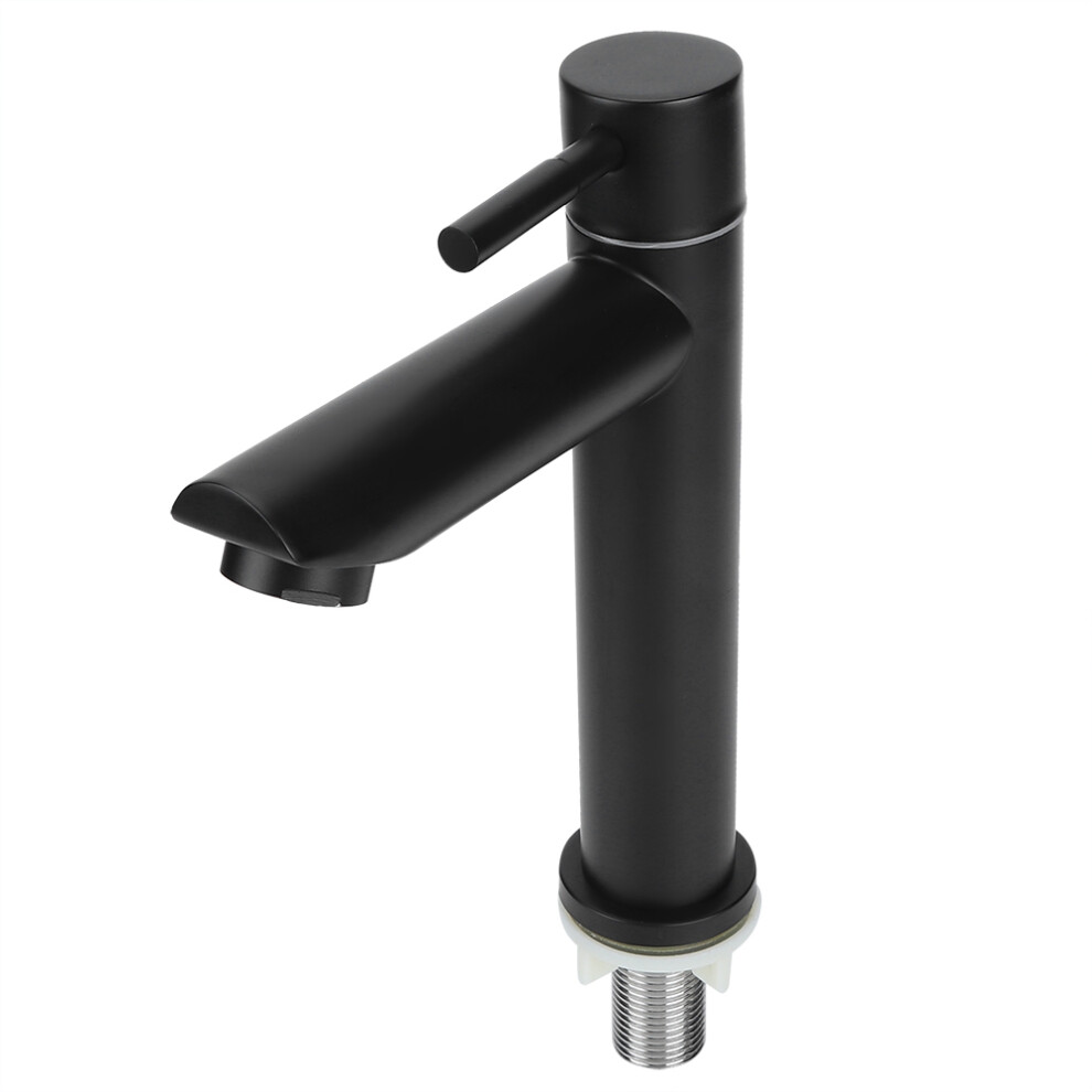 Cold Water Bathroom Sink Faucet With Sleek Modern Design, Stainless Steel Tap With Leak-Free Technology, Soft Flow Bubbler Configuration, Matte Black 9061222338884