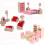 Mini House Wooden Dining Set Table Chair Display Unit Vase 11
