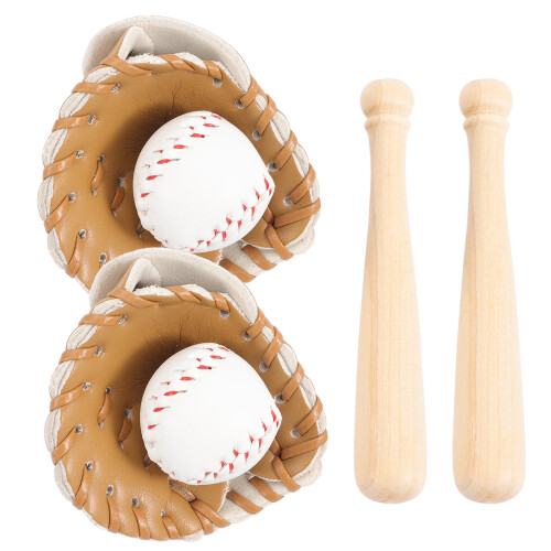2 Sets Mini Baseball Slagwerkers En Handschoenen Kit 2