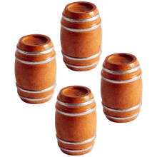 4Pcs Mini Beer Barrels Wooden House Accessories Figurines