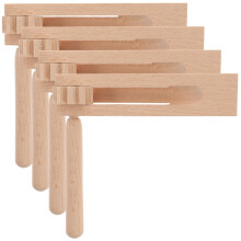 4Stk Holz Kastagnetten Kinder Ratsche
