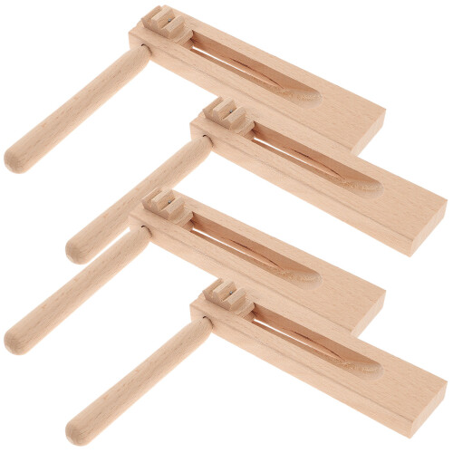 4Stk Holz Kastagnetten Kinder Ratsche 2