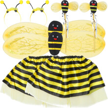 2 Sets Kinder Kostüm Zubehör Bienenflügel Stirnband Rock
