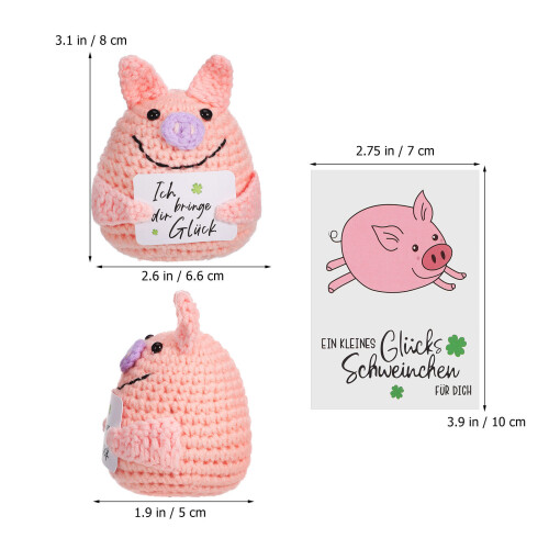 Schwein Häkeltier Gehäkelte Tierpuppe Plüsch Deko 1