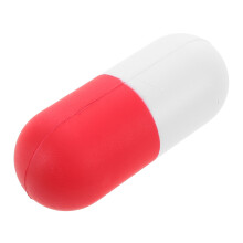 Pillenförmiger Schaumstoffball 11 Cm Rot, Langsam Aufsteigend, Dehnbar