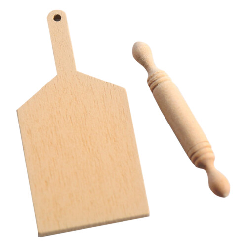 1 Set Mini Nudelholz Mini Schneidebrett Kinder Mini 2