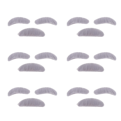 6 Sets Künstliche Augenbrauen Für Mann Mit Plüsch-Kunstbart 1