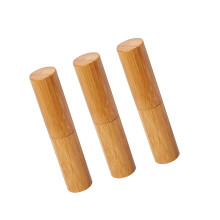 3Stk Leere Lippenpflege-Stift-Hülse 12,1Mm Bambus Für Damen
