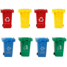 8St Kinder Spielzeug Plastikmülltonne Mit Drückschließung Zum Spielen