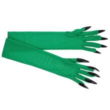 1 Paar Lange Finger Klaue Grün Mit Schwarzen Nägeln