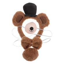 4Stk Bär Kostüm Set – Stirnband Fliege Nase Accessoires
