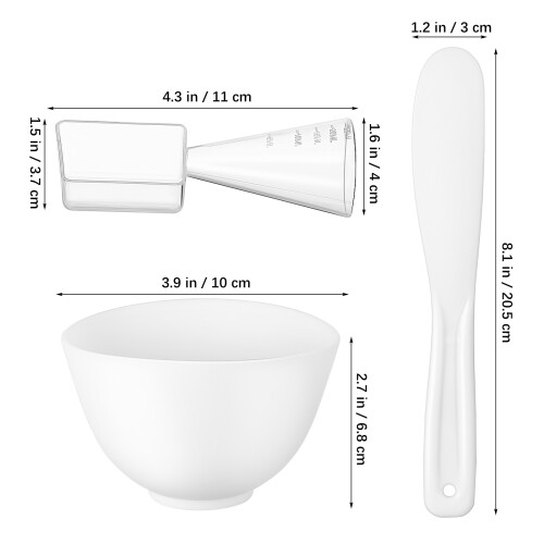 1 Set Gesichtsmaskenschale, Spatel, Silikonmischschale, Bürste 2
